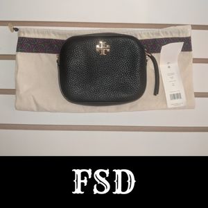 Tory Burch Logo Round Crossbody Black Bag